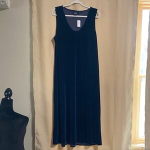 GAP Navy Velvet Sleeveless Maxi Slip Dress